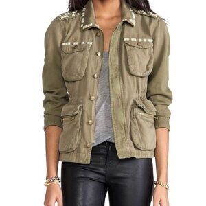 Current/Elliott Green Utility Jacket Lightweight Cotton